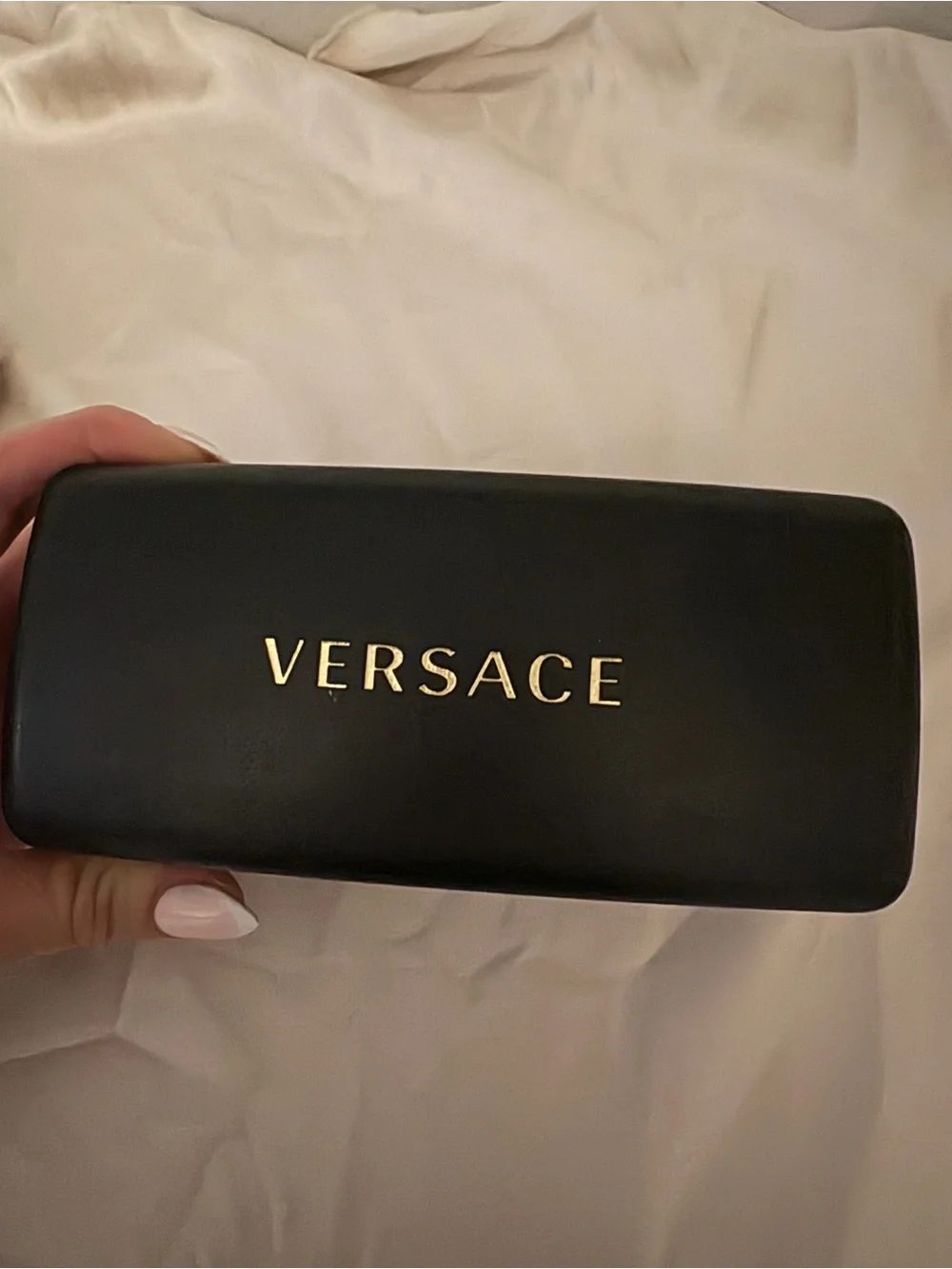 Versace Black Frame Brown Lens Hexagonal Sunglasses